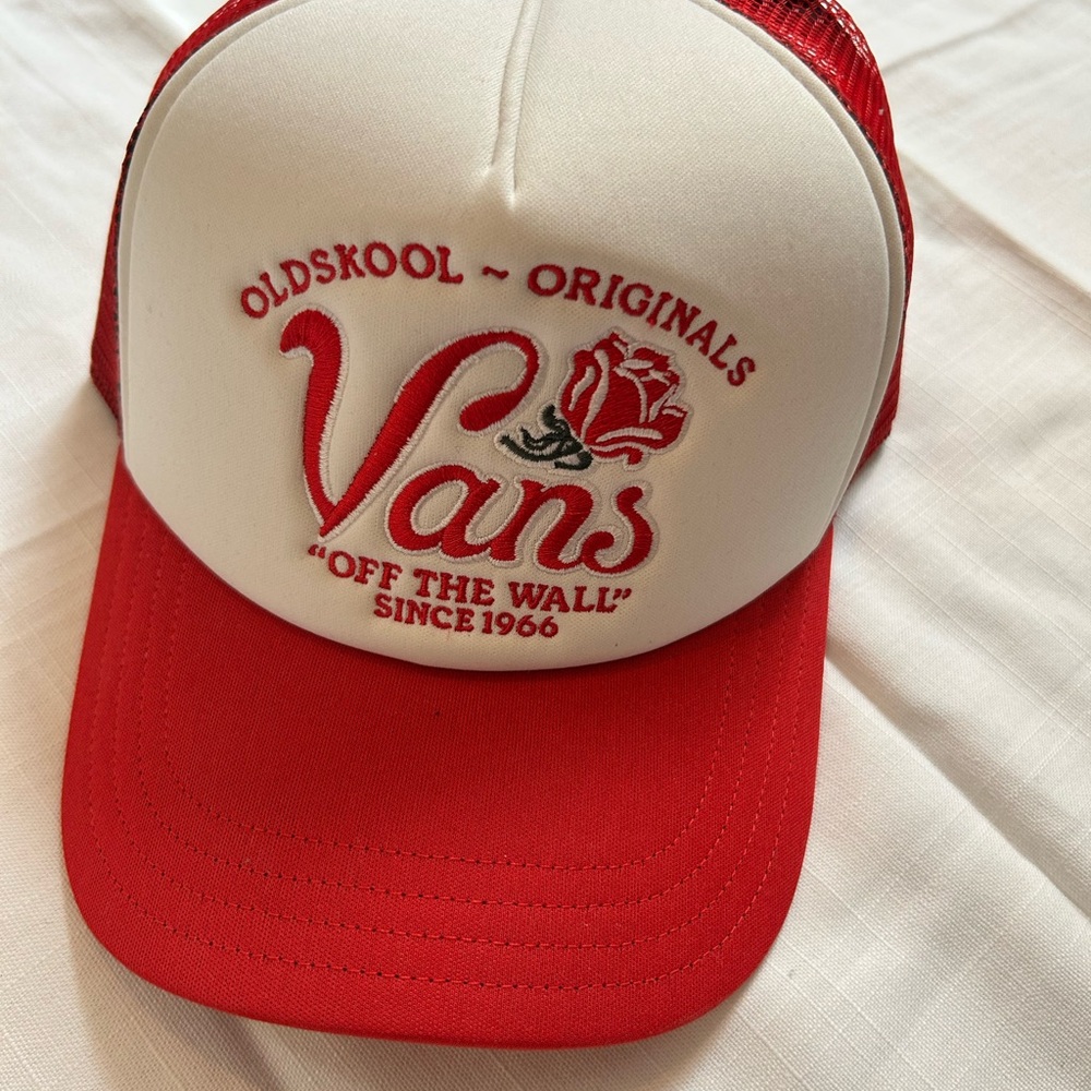 Vans Classic Red and White Trucker Hat